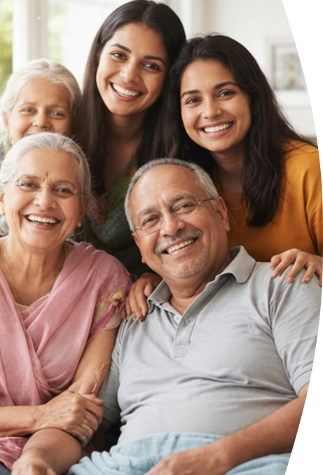 Family members supporting dialysis patient